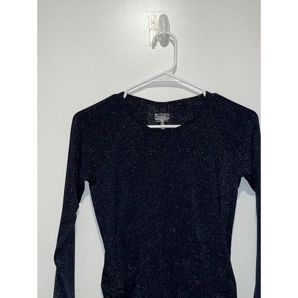 Athleta Blue Long Sleeve Crew Neck Sparkle Pullover Women's Top Size XS - Picture 2 of 8